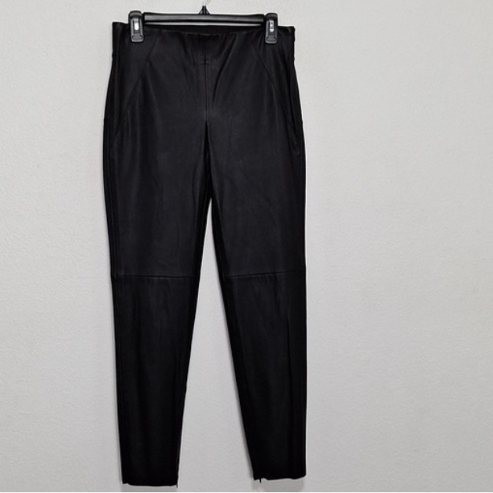 Zara Black Grunge Faux Leather Moto Tapered Bikercore Streetwear Pants Size M